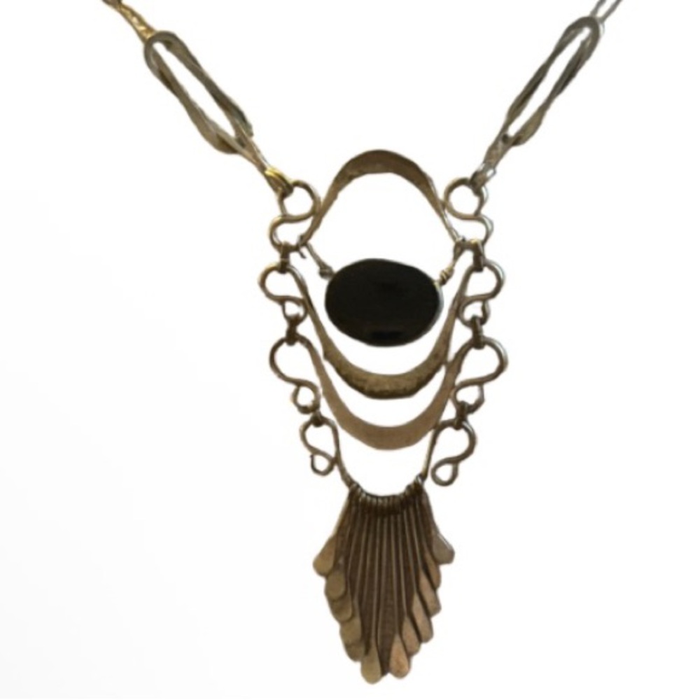 peruvian native silver time necklace